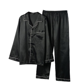 ✦Yr-2 piezas ropa de dormir conjunto, hombres’ S Turn-Down cuello de manga larga Tops+pantalones largos para la primavera otoño, S/M/L/XL/XXL (5)