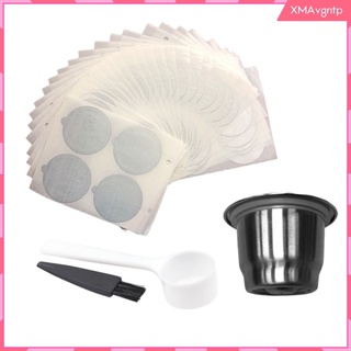 Safety Coffee Filter Metal Cup with 100pcs Aluminum Foil Lids for