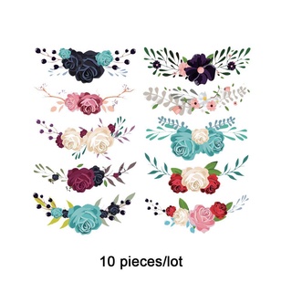 stephani 10 piezas/lote diy parche de hierro en parches termopegatinas parches vestidos de flores en ropa para ropa camiseta lavable apliques/multicolor (2)