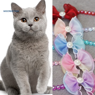 🐕 Pet Bow Tie Bow-knot Decor Adjustable Plastic Gradient Puppy Neckwear Necklace Dog Supplies