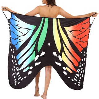 los mujeres más el tamaño de traje de baño cubierta ups boho alas de mariposa sexy v-cuello de verano sin mangas chal envoltura túnica playa sarong vestido s-4xl (3)