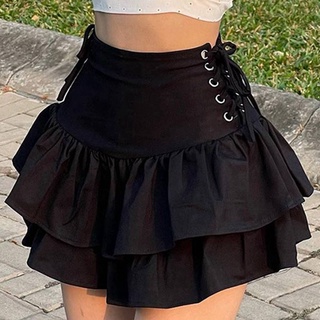 Novel Goth mujeres vendaje de cintura alta Mini falda gótico oscuro Punk Club Wear|Faldas (2)