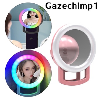 [Gazechimp1] anillo de luz portátil RGB Selfie con Clip en 7 colores de relleno de luz en vivo