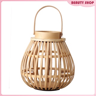 Linterna de bambú tejida a mano colgante candelabro portavelas Hotel decoración de jardín