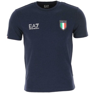 Ea7 Emporio Ari 7 Ea Blue Logo Slim Fit Italia Nuevo Diseño 2022 Moda Estilo Camiseta De Algodón
