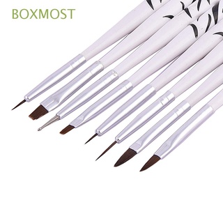 BOXMOST 8PCS/Set DIY Dotting UV Gel Carving Nail Liner Painting Pen Women Fashion Nail Art Brush Set Detailing Acrylic Drawing