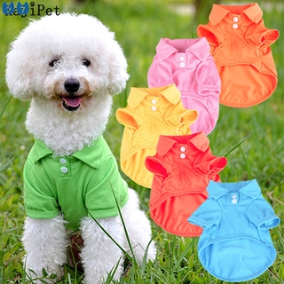 『27 mascotas』mascotas pequeña ropa de perro Poloshirt ropa de perro verano sólido suave transpirable ropa para Chihuahua Yorkies cachorro
