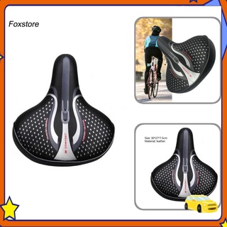 [Fx] Accesorio de ciclismo sillín de bicicleta de alta estabilidad de cuero sintético sillín de bicicleta ensanchado para bicicleta