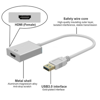 Cable Convertidor USB 3.0 A HDMI 1080P HD Video Adaptador Para HDTV TV PC/Laptop ☆ whywellvipMall