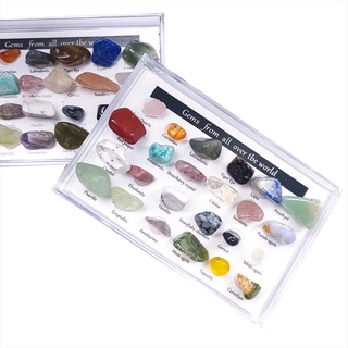 Bst 24 pzs cristales curativos piedras de Chakra coloridos gemas de mineral piedra pulida (4)