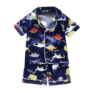 babyya niño niños bebé niño niñas de dibujos animados dinosaurio pijamas ropa de dormir tops traje corto