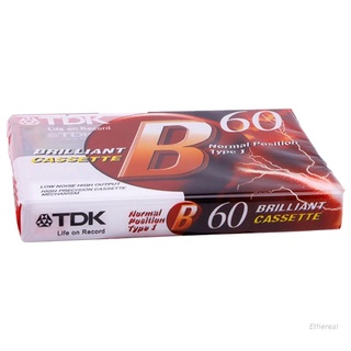 Et 60 min Cassette Cinta En Blanco Reproductor Vacío Audio Magnético TDK-B60 Grabación