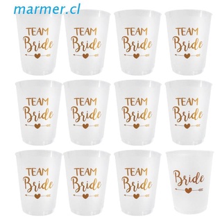 MAR3 12 Pieces Bachelorette Cups Team Bride White Cups with Rose Gold Foil for Wedding, Bridal Shower, Bride to be Gift and E