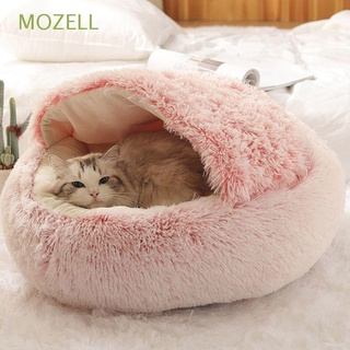 mozell - cama cálida para gatos, suave, para mascotas, gato, cesta redonda, pequeña, mediana, bolsa de dormir, mascotas, suministros de invierno, cama para perros