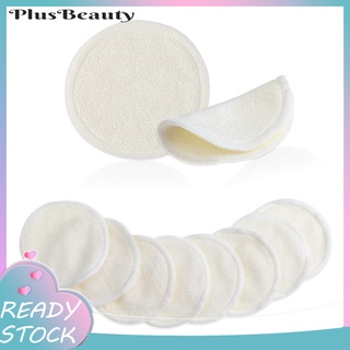 pluscloth1.cl 16pcs 2 capas reutilizables limpieza facial algodón bambú rondas removedor de maquillaje almohadillas