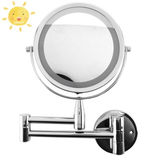 espejo de baño led espejo cosmético 1x/3x aumento montado en la pared ajustable espejo de maquillaje doble brazo extender 2 caras espejo de baño