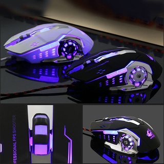 {FCC} Luz LED ergonómica Pro con cable 4000DPI óptico Usb Gamer Gaming Mouse placa de Metal
