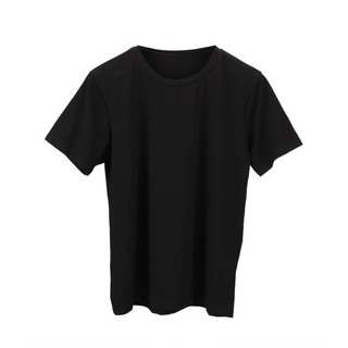 qkc: camiseta básica de cuello redondo para hombre, manga suave ajustable, algodón causal