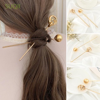 suqii moda palos de pelo elegante clip de pelo pin oro mujeres niñas metal simplicidad retro accesorios para el cabello