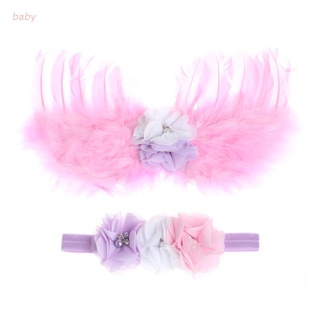 Baobaodian bebé niñas recién nacido ángel alas diadema+Tutu falda disfraz foto Prop traje