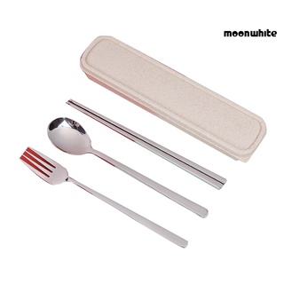 【KT】3Pcs/Set Spoon Anti-deform Rust-proof Stainless Steel Portable Flatware Set for Home (9)