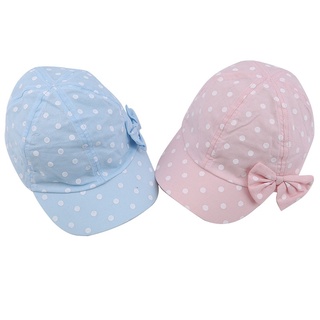 1 Pc Toddler Sun Hat Girls Summer Cotton Hat Cap UV Protection Dot&Bow Knot Beach Hat Baseball Caps