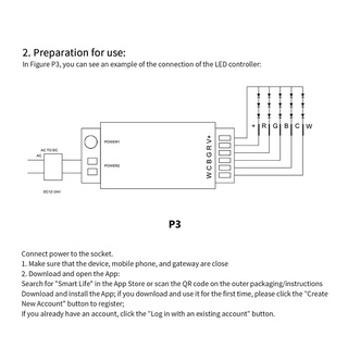Tuya 3.0 Controlador Inteligente Led Rgb+Cct 6pin Tira De control De Luz Dc12-24v/funciona con Alexa asistente Google certificado (9)