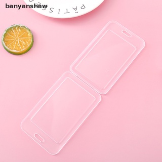 Banyanshaw 1pc Simple Transparent Plastic Name Card Cover Bank Card Holder Name Card Cover CL