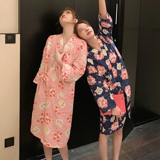 Internet Celebridad Mismo Estilo Chica Impresión kimono Pijamas Mujeres 2021 Otoño Nueva Dulce Novias Ropa
