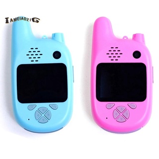 2Set niños Walkie Talkie cámara videocámara Mini Video HD juguetes Walkie Talkie videocámara MP3 música azul y rosa