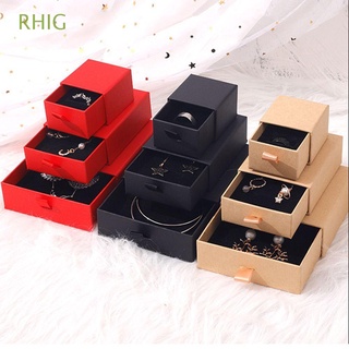 RHIG Multi Size Cardboard Package Party Supplies Handmade Wrapping Kraft Paper Box Wedding Event Gift Craft High Quality Jewelry Pendant Necklace Candy Storage/Multicolor