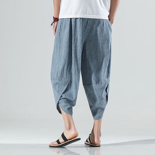 Los hombres de tobillo de longitud pantalones sólidos harén pantalones de verano Casual Streetwear suelto pantalones de moda pantalones de chándal