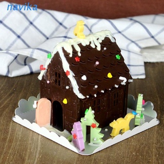 Nav 3D navidad casa de silicona resina epoxi molde fiesta de navidad Favor artesanía herramientas