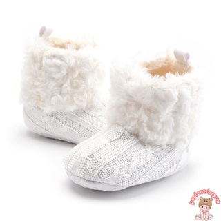 Botas de nieve de invierno para bebés recién nacidos/zapatos de moño sólido Prewalker