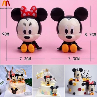Mr 2 pzs figuras de acción de Micky & Minie Mouse para niños decoración de tartas de cumpleaños panadería pasteles