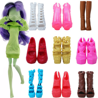 Zapatos De tacón Alto al azar 5 Pares De sandalias De Bota Para muñeca Monster High accesorios