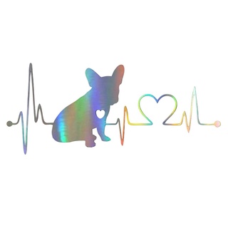 French Bulldog Heartbeat-Pegatina De Vinilo 3D Para Ventana De Coche