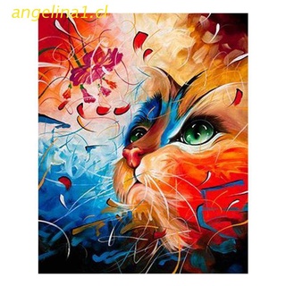 angelina1 color gato pintura por número kits 16 x 20 pulgadas lienzo diy o il pintura para niños, estudiantes, adultos principiantes con cepillos y pigmento acrílico (sin marco) (1)