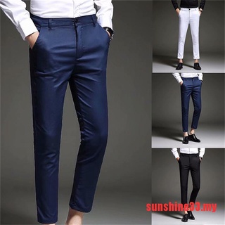 (Nuevo) 2021 Mens Slim Fit vestido de negocios pantalones para hombres traje pantalones de tobillo longitud de los hombres de verano traje Formal pantalones (1)