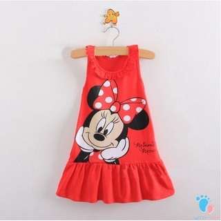 [Witty] vestido de verano con lindo vestido de caricatura de algodón para niñas de Mickey/vestido sin mangas/vestido para niñas/6 meses-5años (3)