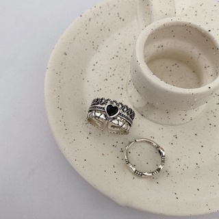 anillo de plata esterlina lanfy 925 geométrico/corazón/multicapa con anillo abierto (3)