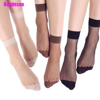 [Brightsun] 10 pares de calcetines elásticos ultrafinos transparentes cortos de cristal para mujer
