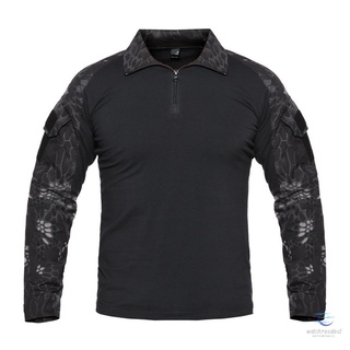 Men Tactical Tops Breathable Wear-resistance Long Sleeve Exercise Training Pullover (4)