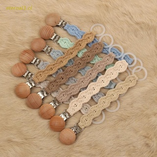 ETE Vintage Crochet Pacifier Clip Baby Pacifier Chain Clips Adapter Holder O Rings Newborn Teething Soother Chew Dummy Clips
