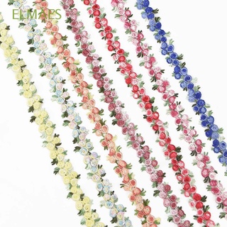 elmaes diy encaje floral ropa de costura encaje tela recorte colorido artesanía accesorios de ropa estilo nacional flores poliéster encaje