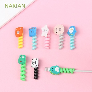 NARIAN Silicone Charging Cable Cover USB Tube Cable Data Line Protector Protective Case Cartoon Soft Winder Cover Wire Cord Protectors