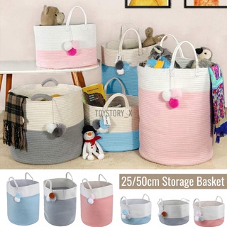 cesta de ropa de almacenamiento de 25 cm/50 cm cesta de ropa de algodón cuerda de juguete cesta (2)