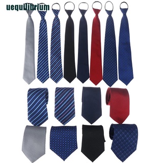 [uequilibriumrium] Corbata de hombre con cremallera/rayada/suave/Casual Para negocios/boda