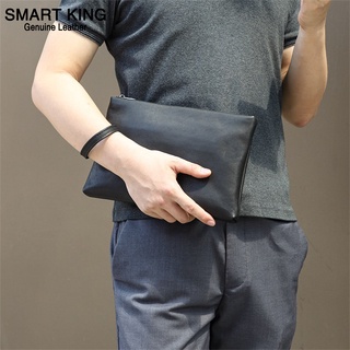 Smart King genuino de cuero de vaca bolso de embrague para los hombres de la moda pulgadas IPAD bolso de negocios Casual de gran capacidad cartera larga (1)