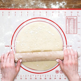 [New]2 Pieces of Silicone Baking Mat Non-Slip Pastry Mat Non-Stick Dough Rolling Mat with Measuring Pies,Pasta,Pizza,Biscuits (2)